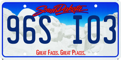 SD license plate 96SI03