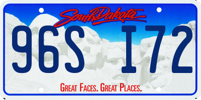 SD license plate 96SI72