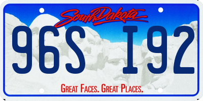 SD license plate 96SI92