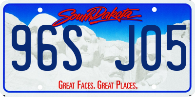 SD license plate 96SJ05