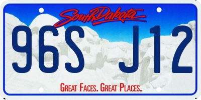 SD license plate 96SJ12