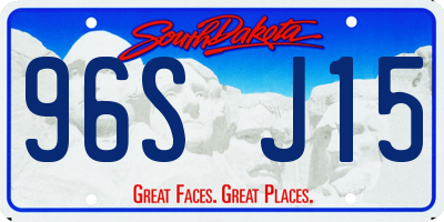 SD license plate 96SJ15