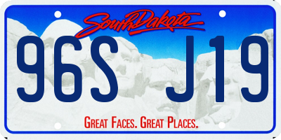 SD license plate 96SJ19