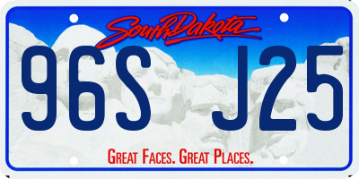 SD license plate 96SJ25