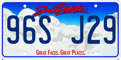 SD license plate 96SJ29