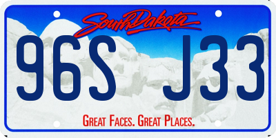 SD license plate 96SJ33