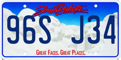 SD license plate 96SJ34