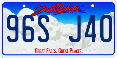 SD license plate 96SJ40