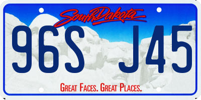 SD license plate 96SJ45