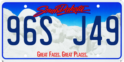 SD license plate 96SJ49