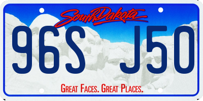 SD license plate 96SJ50