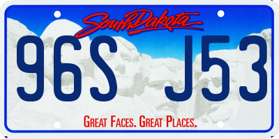 SD license plate 96SJ53