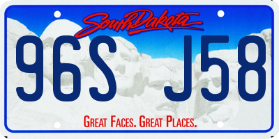 SD license plate 96SJ58