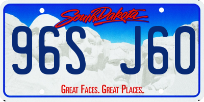 SD license plate 96SJ60