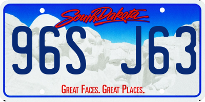 SD license plate 96SJ63