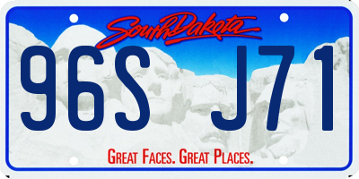 SD license plate 96SJ71