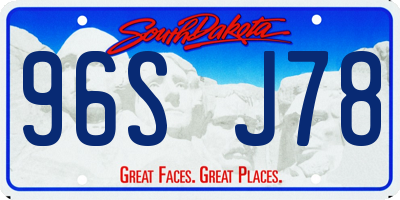 SD license plate 96SJ78