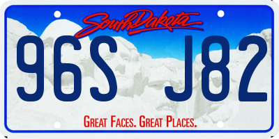 SD license plate 96SJ82