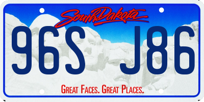 SD license plate 96SJ86