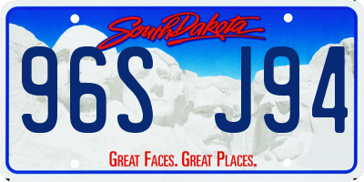 SD license plate 96SJ94
