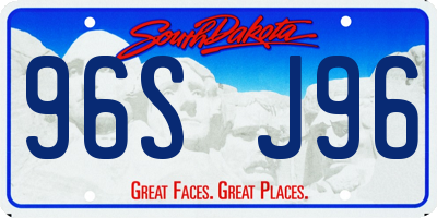 SD license plate 96SJ96