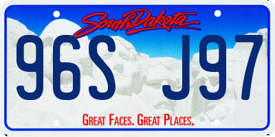 SD license plate 96SJ97