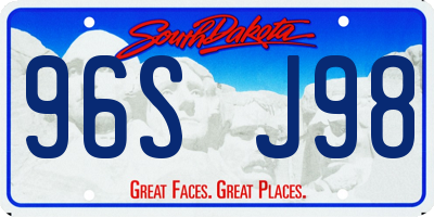 SD license plate 96SJ98