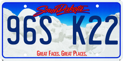 SD license plate 96SK22