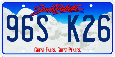 SD license plate 96SK26