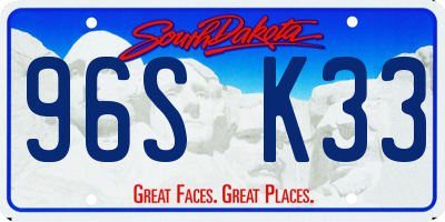 SD license plate 96SK33