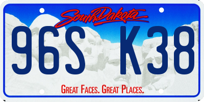 SD license plate 96SK38