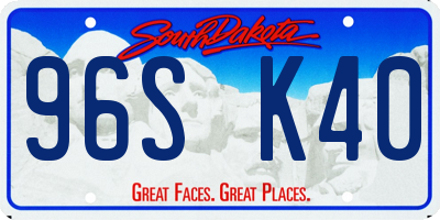 SD license plate 96SK40