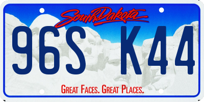 SD license plate 96SK44