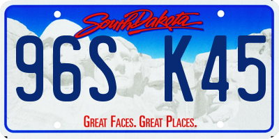 SD license plate 96SK45