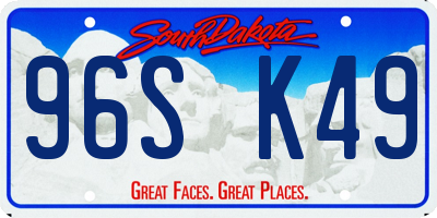 SD license plate 96SK49