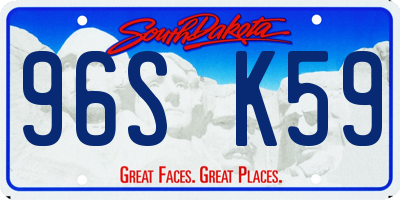 SD license plate 96SK59