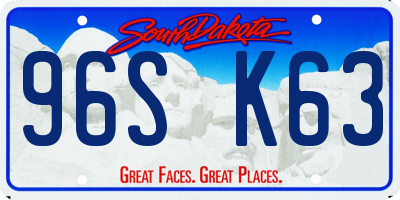 SD license plate 96SK63