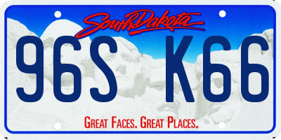 SD license plate 96SK66