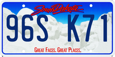 SD license plate 96SK71