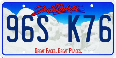 SD license plate 96SK76