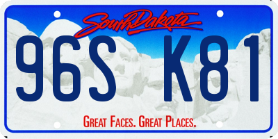 SD license plate 96SK81