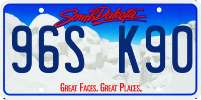SD license plate 96SK90