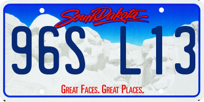 SD license plate 96SL13