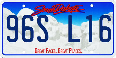 SD license plate 96SL16