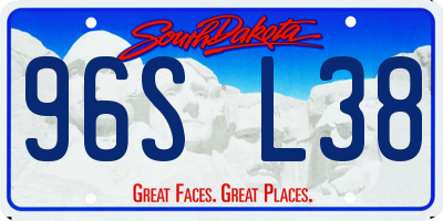 SD license plate 96SL38