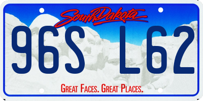 SD license plate 96SL62