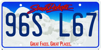 SD license plate 96SL67