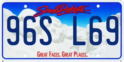 SD license plate 96SL69