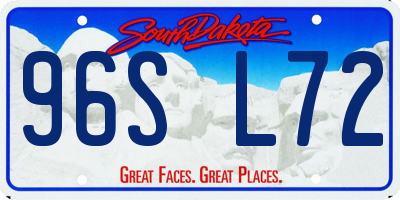 SD license plate 96SL72