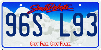 SD license plate 96SL93